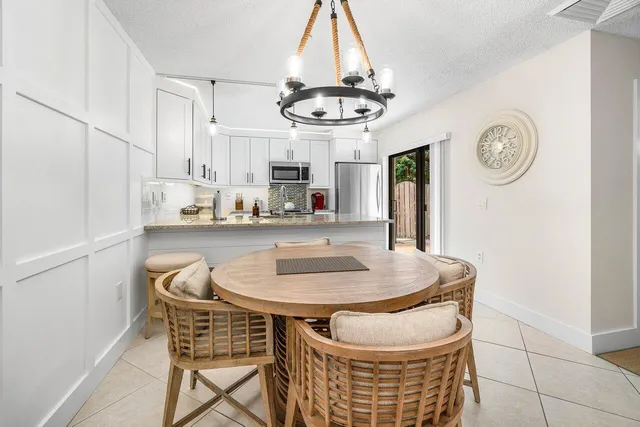 a table and chairs in a kitchen