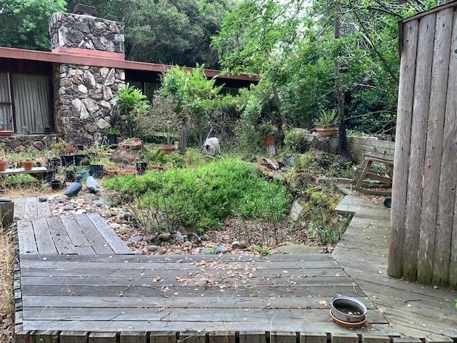 8900 Oak Road Prunedale, CA 93907 - Photo 2 of 7 a view of a backyard with plants and large trees