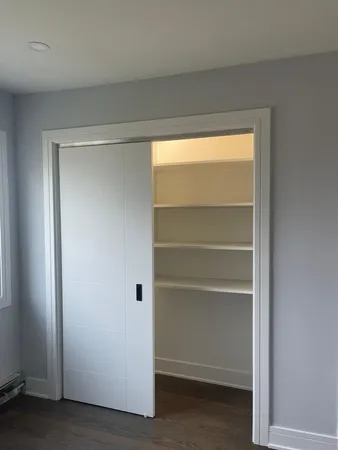 an empty room with a window