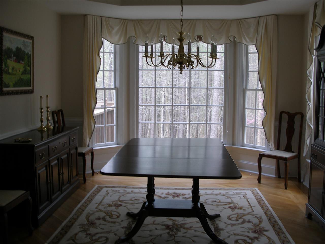 1609 Valley Star Court Raleigh, NC 27614 - Photo 9 of 25 Dining Room with Hardwood Floors, Trey Ceiling, Bay Window. Dining Room
