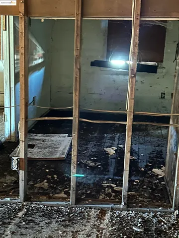 a room with a fireplace