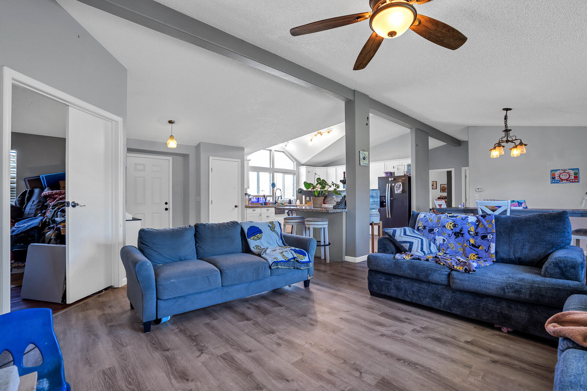 27127 Swede Creek Road Oak Run, CA 96069 - Photo 17 of 33 a living room with furniture and wooden floor