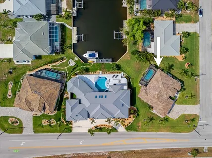 an aerial view of multiple house