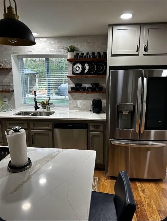 2434 Rockcliff Road Southeast Atlanta, GA 30316 - Photo 19 of 26 a kitchen with a sink and cabinets