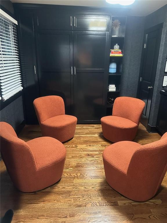 2434 Rockcliff Road Southeast Atlanta, GA 30316 - Photo 10 of 26 a blue white kitchen with blue walls