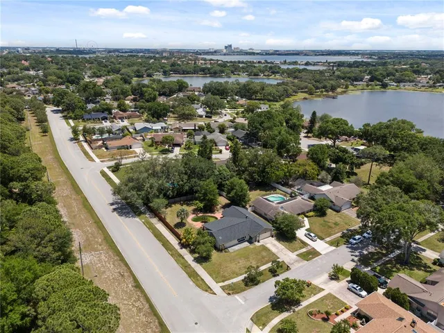 an aerial view of multiple house