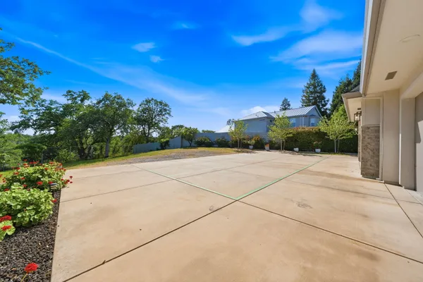 a view of a city with mountains in the background