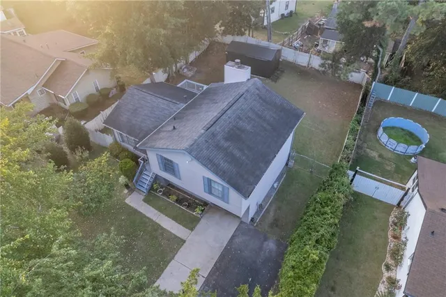an aerial view of a house