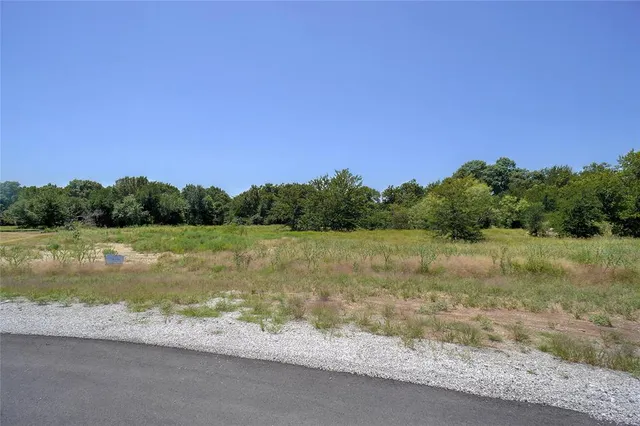 a view of a lake from a yard