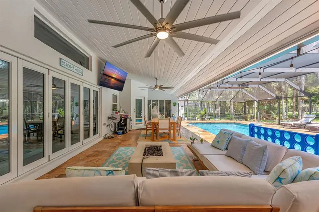 an aerial view of residential house with outdoor space