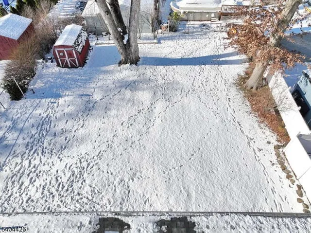a street view covered with snow
