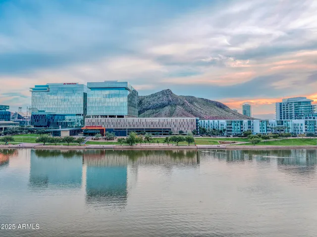 a view of a city with lake
