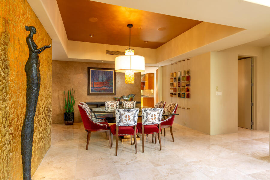 630 North Cahuilla Road Palm Springs, CA 92262 - Photo 10 of 65 a view of a dining room with furniture and chandelier