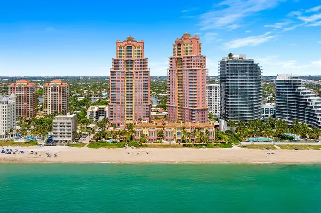 a view of a city with tall buildings