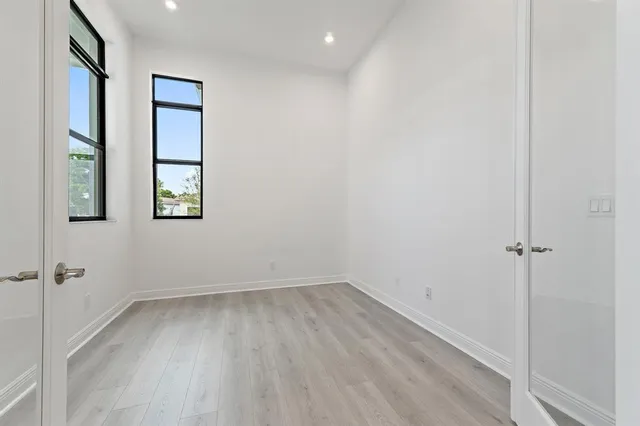 an empty room with a window