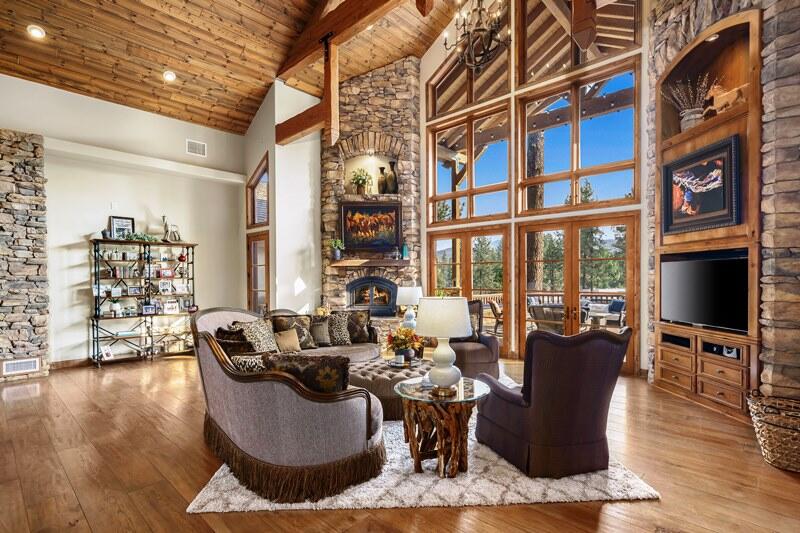 35650 Pyramid Peak Road Mountain Center, CA 92561 - Photo 11 of 58 a view of a dining room with furniture window and wooden floor