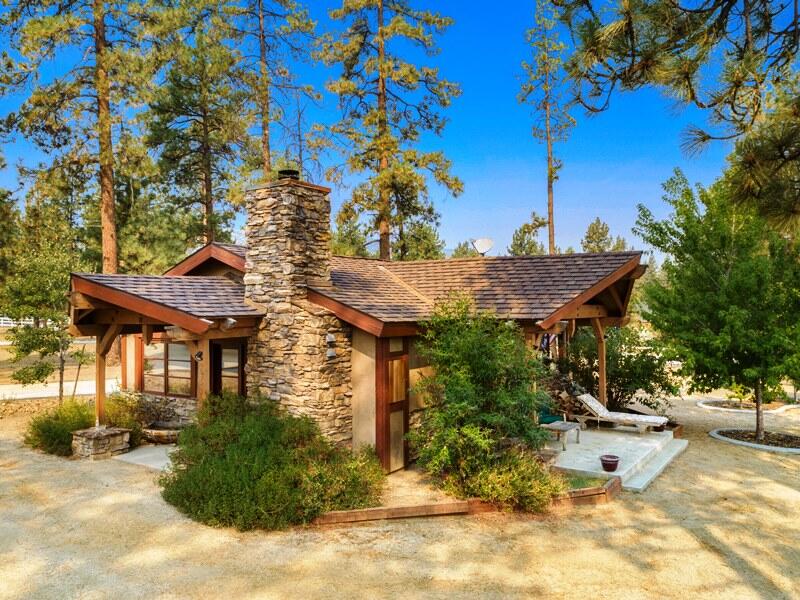 35650 Pyramid Peak Road Mountain Center, CA 92561 - Photo 38 of 58 a view of a house with backyard porch and sitting area