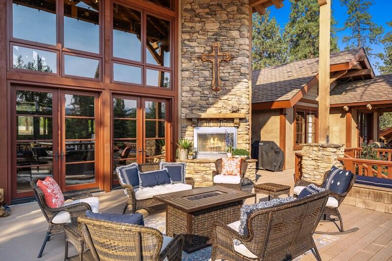 35650 Pyramid Peak Road Mountain Center, CA 92561 - Photo 46 of 58 a view of a patio with a table and chairs