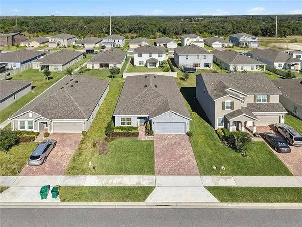 an aerial view of a house