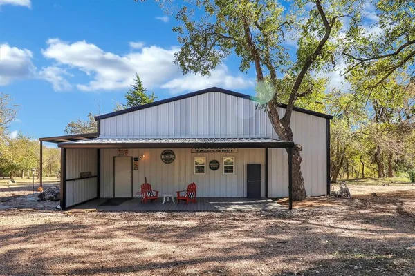 a view of a house with a patio