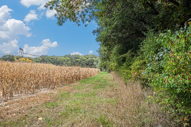 a view of a lake view with houses in back