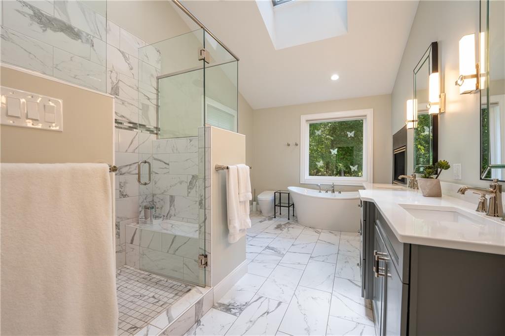 16 McDowell Road Ligonier Township, PA 15658 - Photo 16 of 50 Completely remodeled primary bath with trendy upgrades and walk in shower.