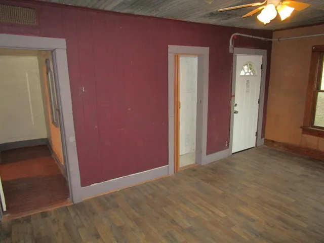 an empty room with a window