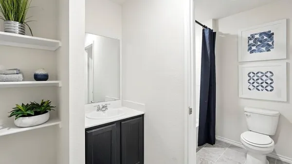 a bathroom with a toilet a sink and a mirror