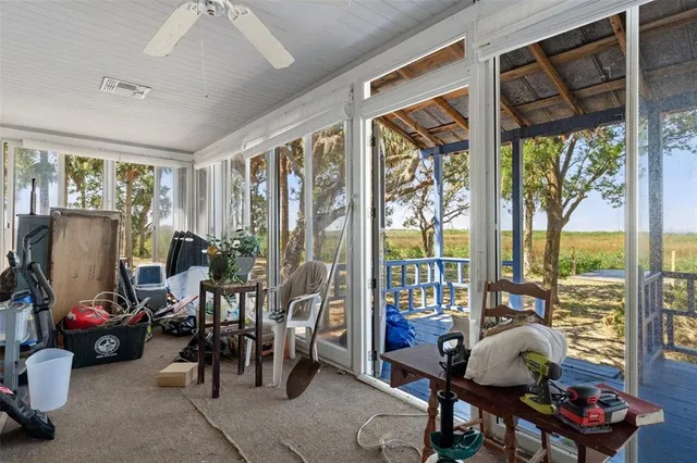 a living room filled with furniture