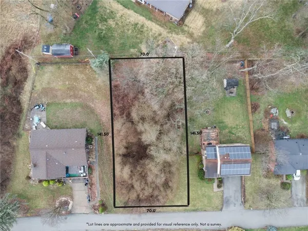 an aerial view of a house