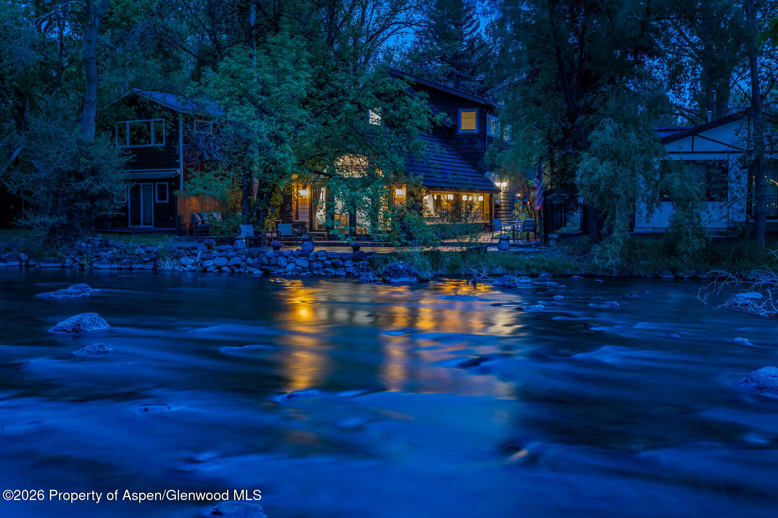 166 Swinging Bridge Lane Basalt, CO 81621 - Photo 2 of 33 Twilight View From River