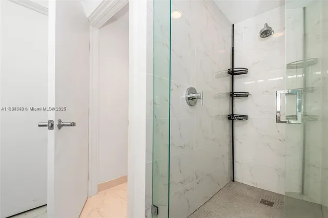a bathroom with a shower