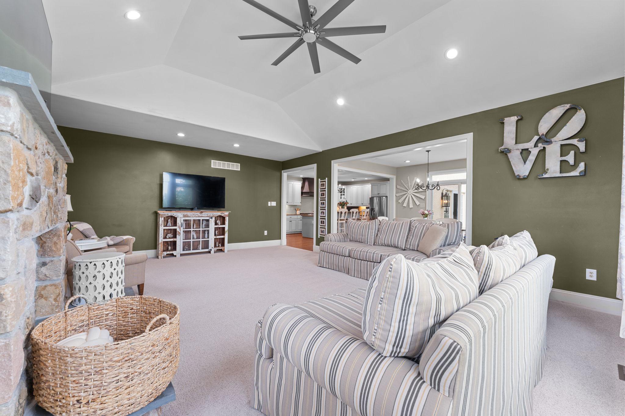 912 Ashbourne Way Schwenksville, PA 19473 - Photo 15 of 45 Stone fireplace, High ceilings- what's not to love