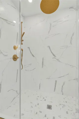 a bathroom with a shower