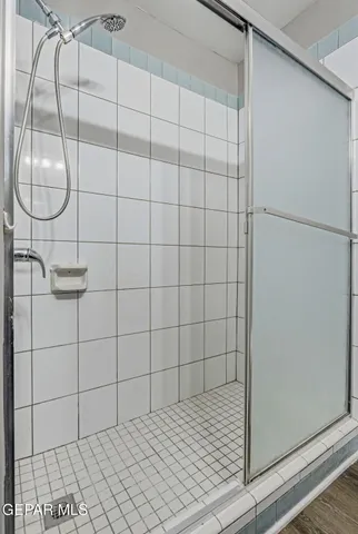 a bathroom with a shower