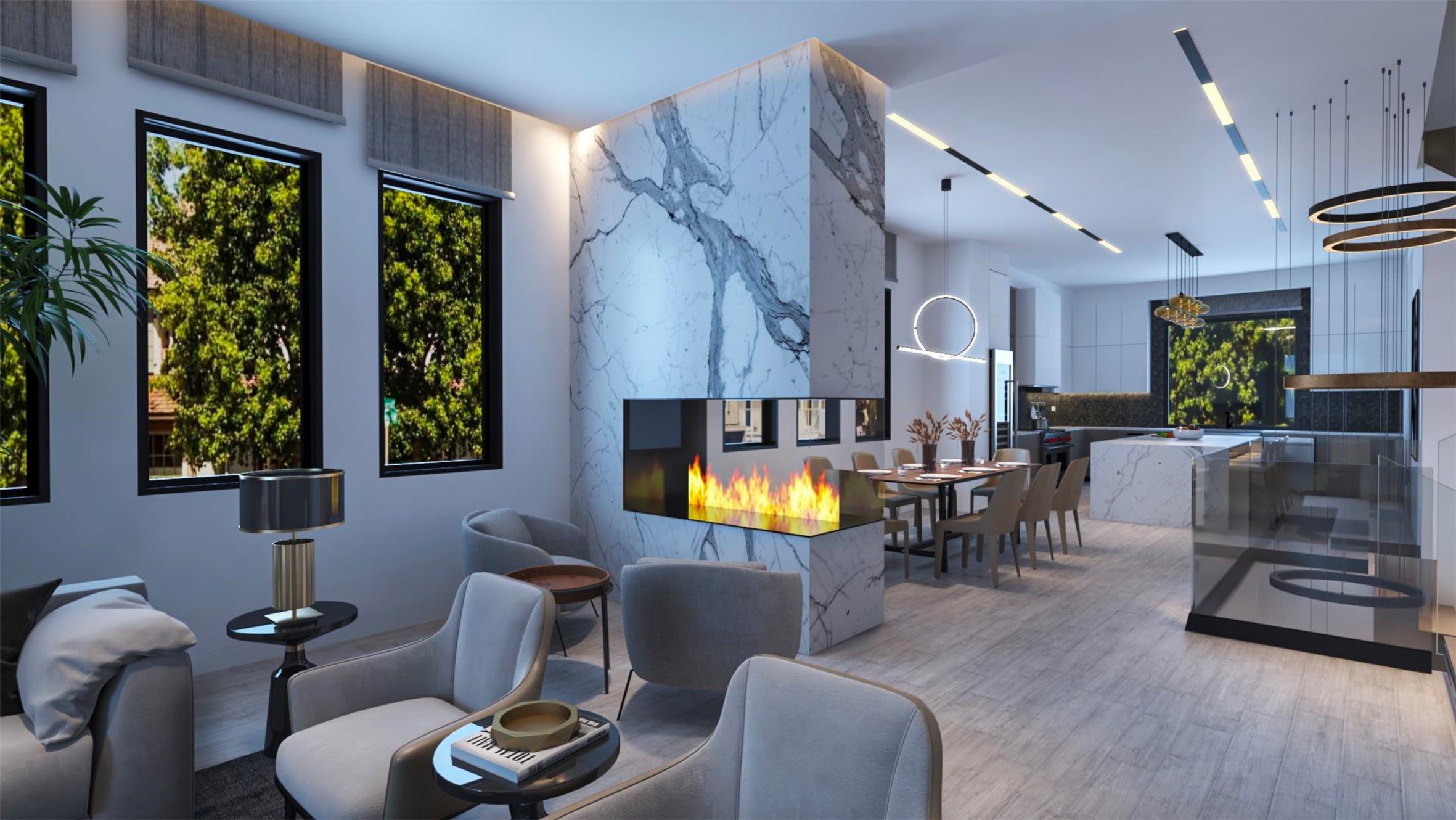 2310 West Main Street Houston, TX 77098 - Photo 11 of 34 a living room with furniture and a floor to ceiling window