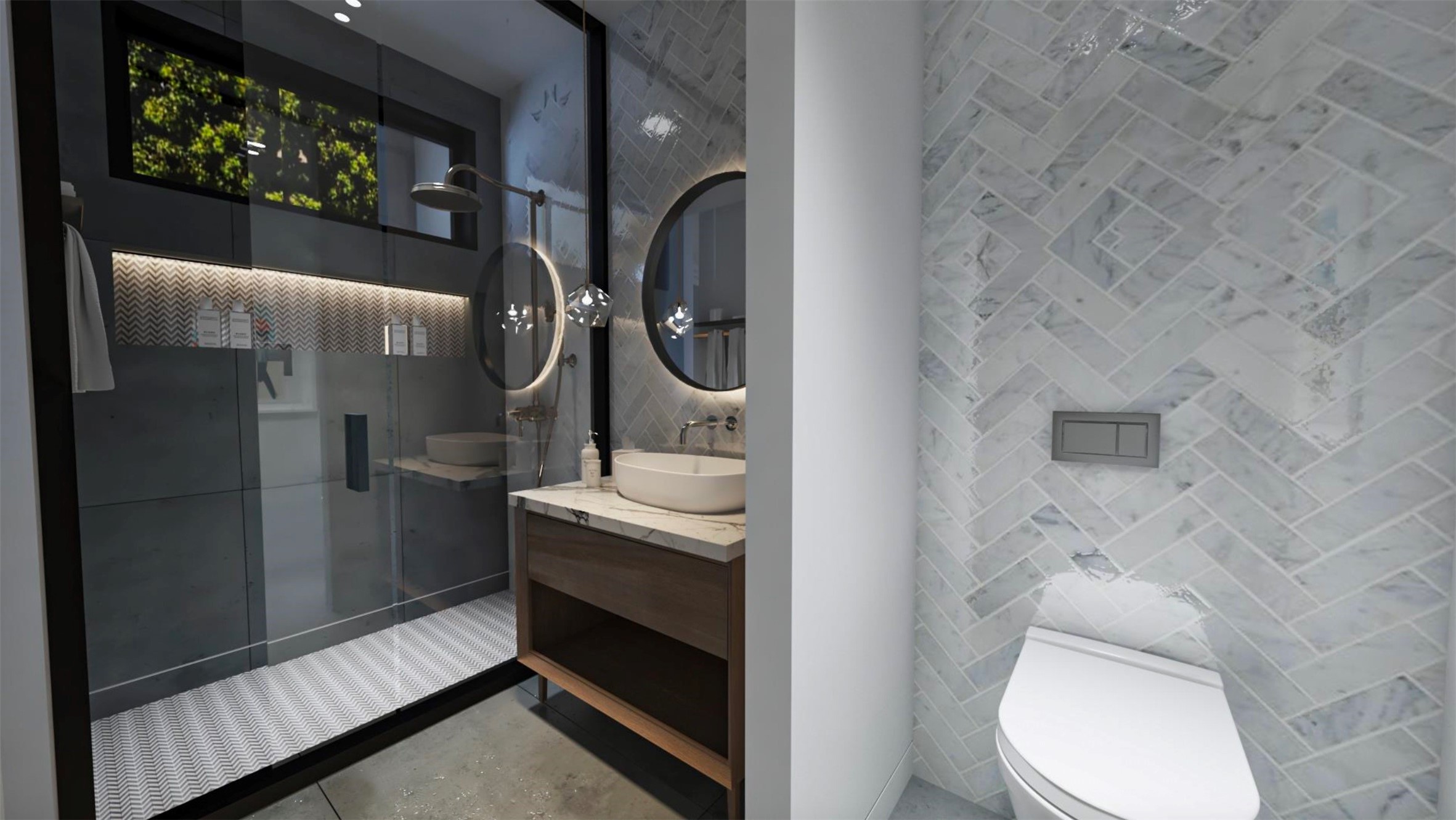 2310 West Main Street Houston, TX 77098 - Photo 23 of 34 a bathroom with a granite countertop toilet and a sink