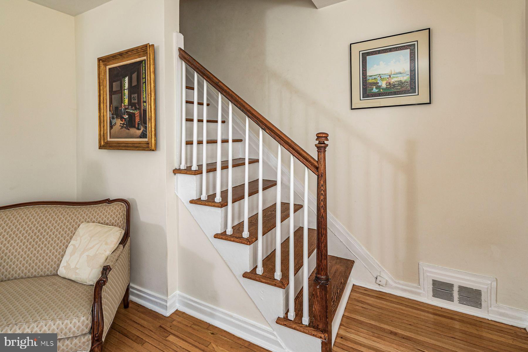 44 Southern Way Princeton, NJ 08540 - Photo 18 of 35 a view of staircase with wooden floor and white walls