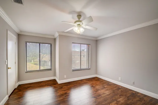 a view of porch with a big yard