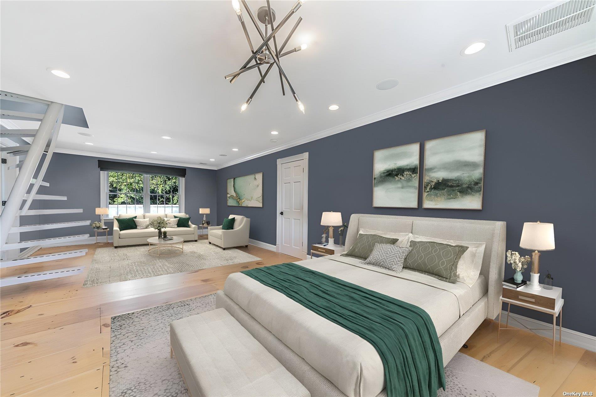 300 Maple Street Islip, NY 11751 - Photo 27 of 50 a bedroom with a large bed and a large window