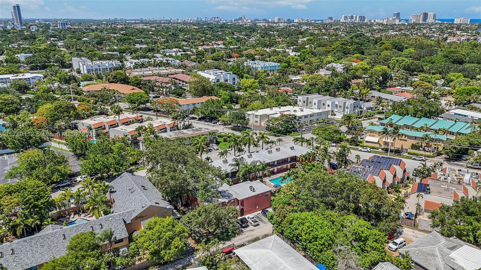 1405 Miami Road, Unit 5 Fort Lauderdale, FL 33316 - Photo 36 of 38 an aerial view of residential houses with outdoor space and trees