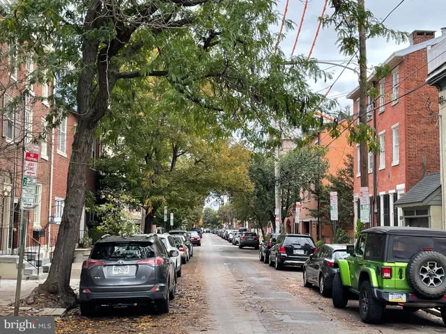 a car parked on the side of a street
