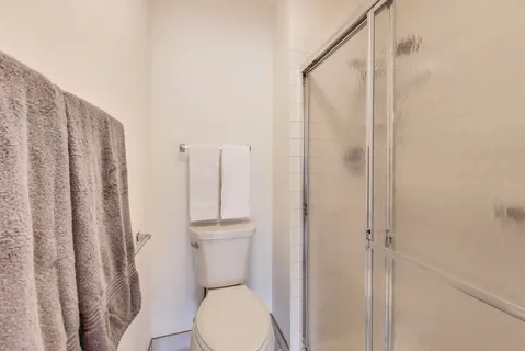 a white toilet sitting next to a shower curtain