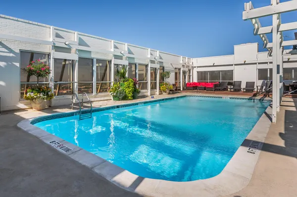 a living room with patio area