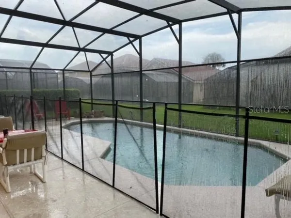 a view of a terrace with sitting area
