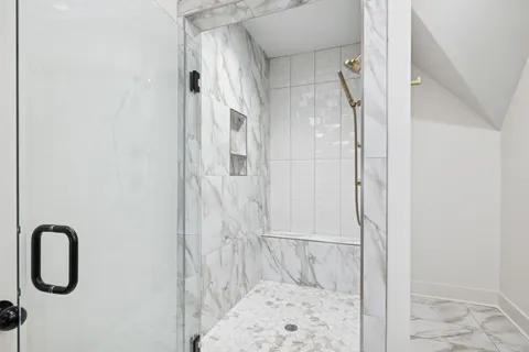 a bathroom with a shower