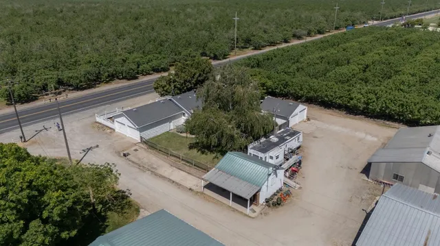 an aerial view of a sitting area with golf course