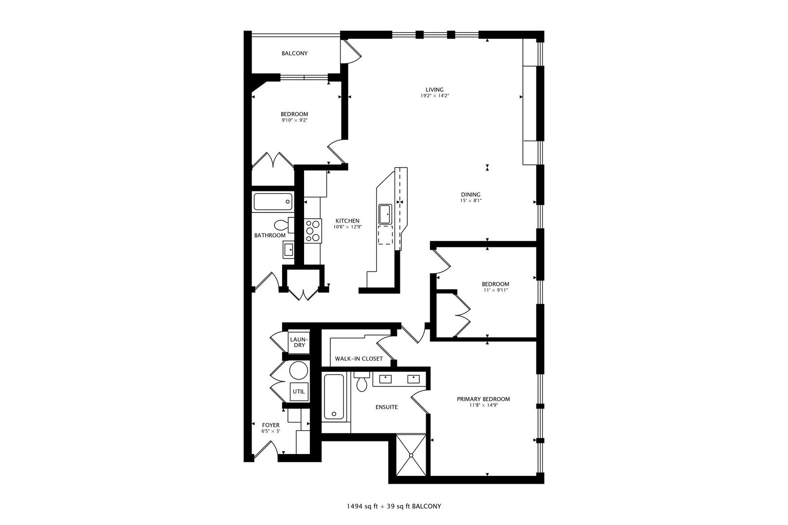 1148 West Monroe Street, Unit 5NE Chicago, IL 60607 - Photo 21 of 21 a picture of a floor plan