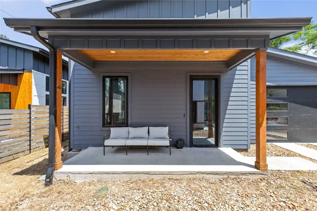 a view of a entryway door front of house