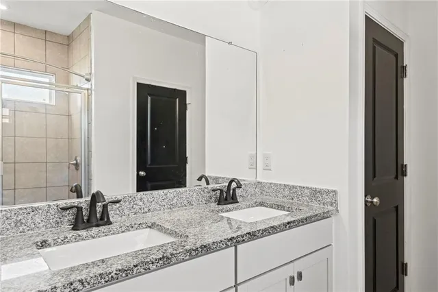 a bathroom with a shower